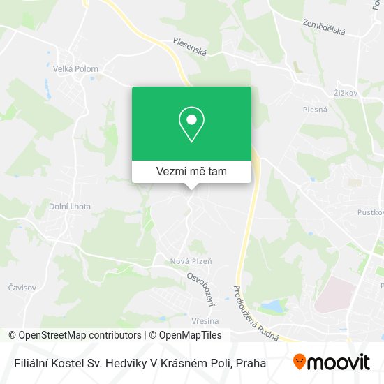 Filiální Kostel Sv. Hedviky V Krásném Poli mapa