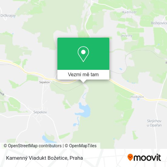 Kamenný Viadukt Božetice mapa