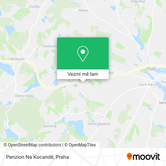 Penzion Na Kocandě mapa