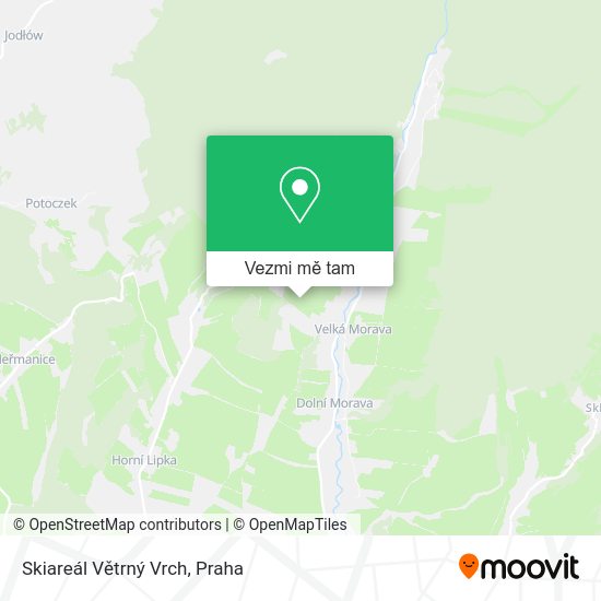 Skiareál Větrný Vrch mapa