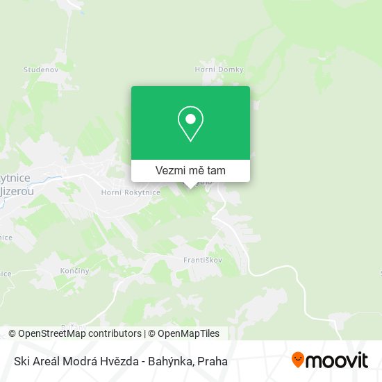 Ski Areál Modrá Hvězda - Bahýnka mapa