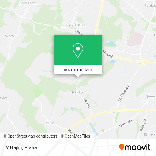 V Hájku mapa