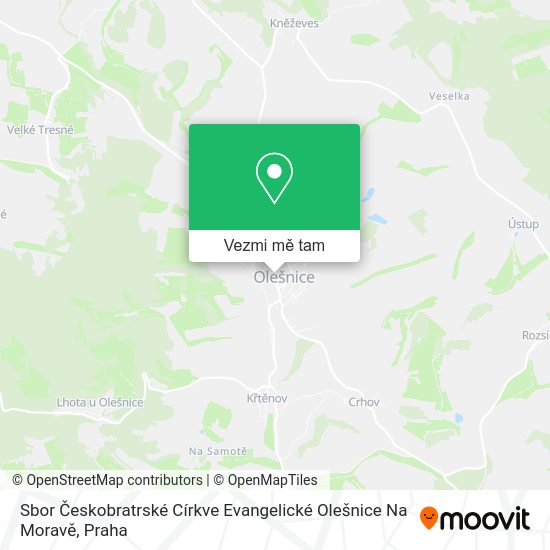 Sbor Českobratrské Církve Evangelické Olešnice Na Moravě mapa