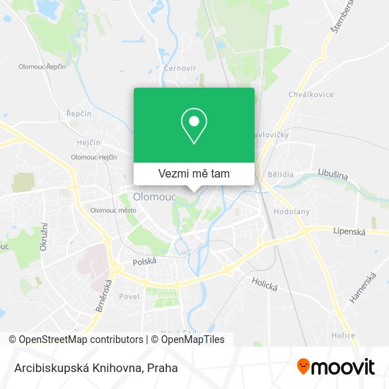 Arcibiskupská Knihovna mapa