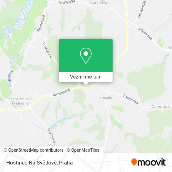 Hostinec Na Světlově mapa