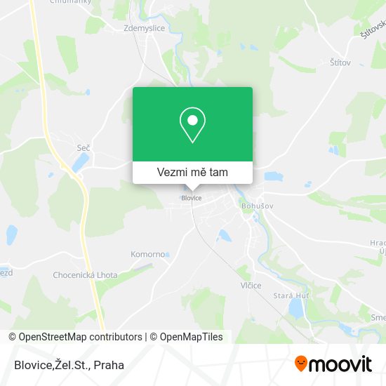 Blovice,Žel.St. mapa