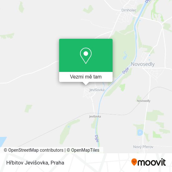 Hřbitov Jevišovka mapa