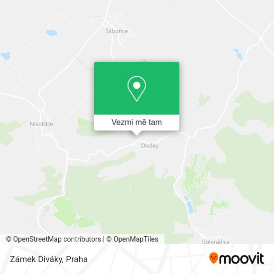 Zámek Diváky mapa