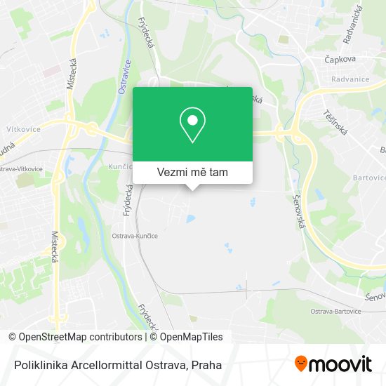 Poliklinika Arcellormittal Ostrava mapa
