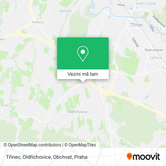 Třinec, Oldřichovice, Obchvat mapa