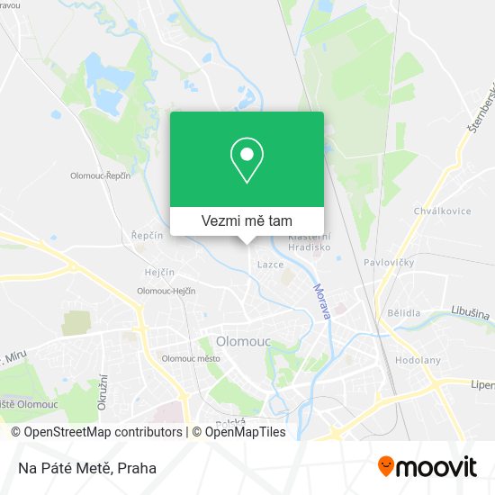Na Páté Metě mapa