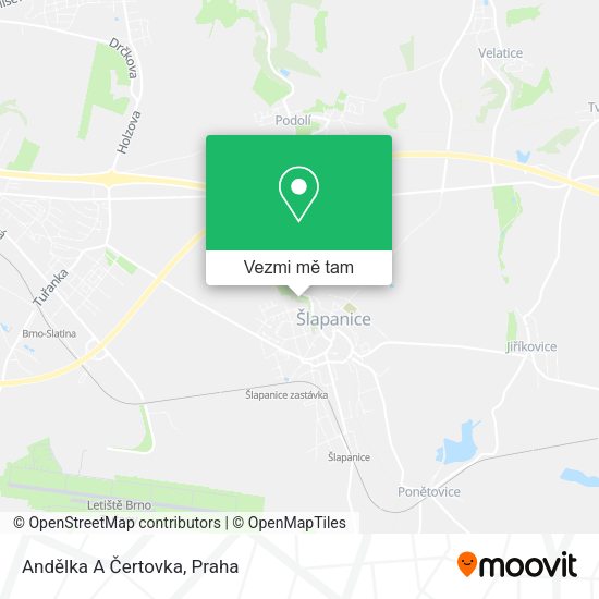Andělka A Čertovka mapa