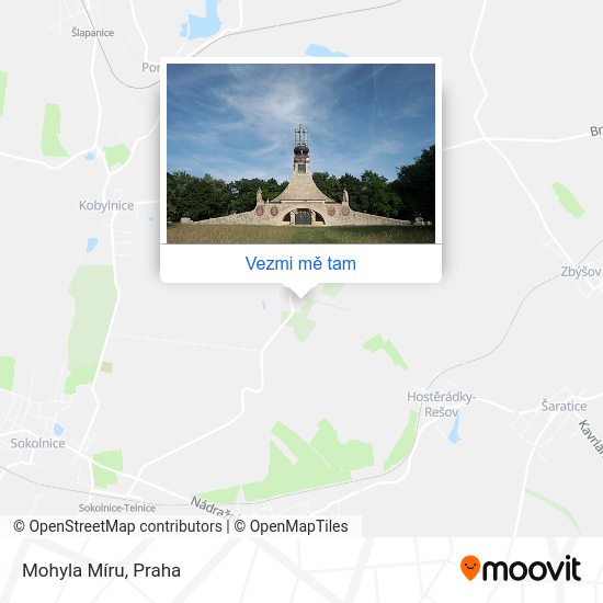 Mohyla Míru mapa