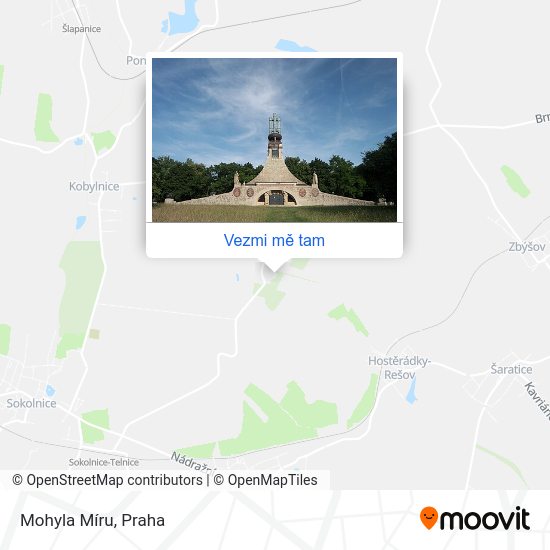 Mohyla Míru mapa