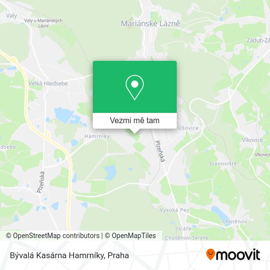 Bývalá Kasárna Hamrníky mapa