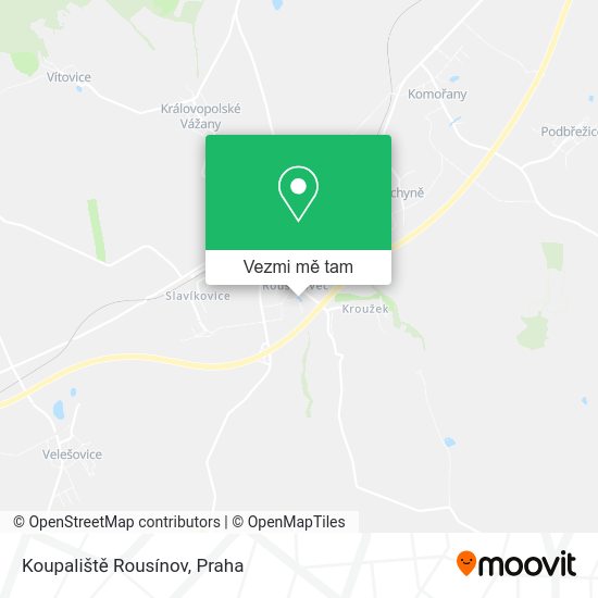 Koupaliště Rousínov mapa