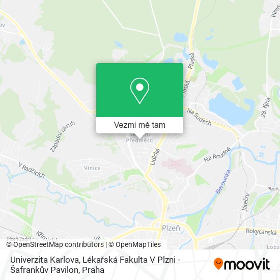 Univerzita Karlova, Lékařská Fakulta V Plzni - Šafrankův Pavilon mapa