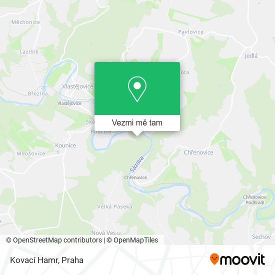 Kovací Hamr mapa