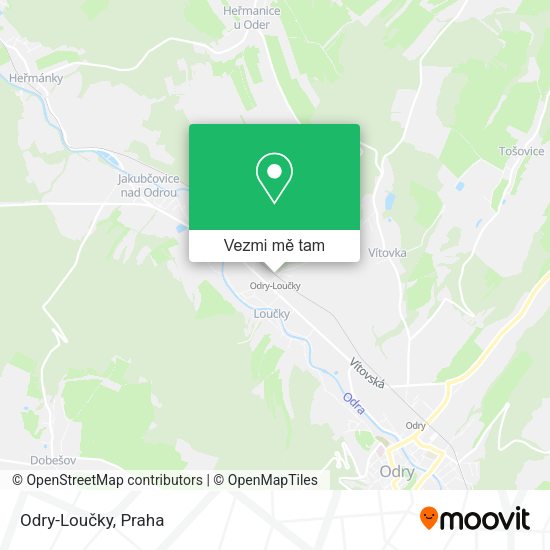 Odry-Loučky mapa