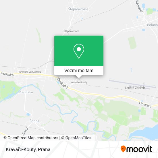 Kravaře-Kouty mapa