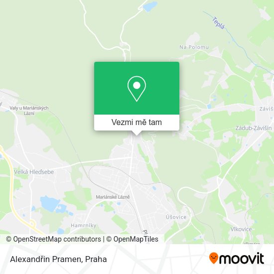 Alexandřin Pramen mapa
