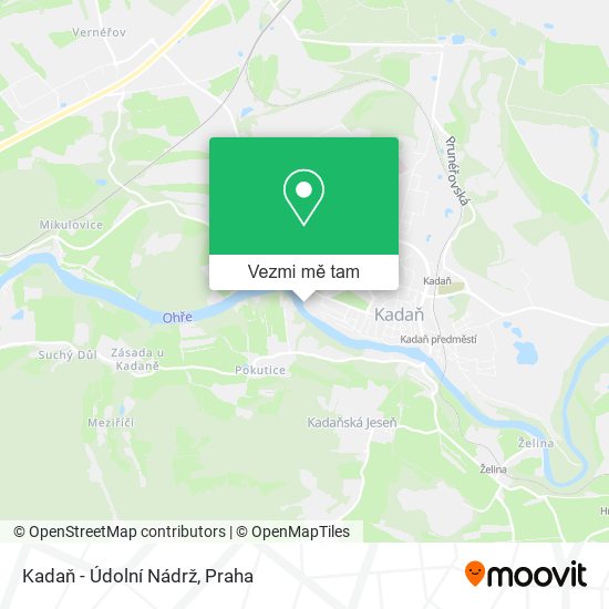 Kadaň - Údolní Nádrž mapa