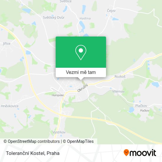 Toleranční Kostel mapa