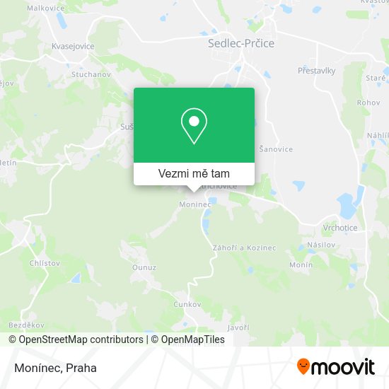 Monínec mapa