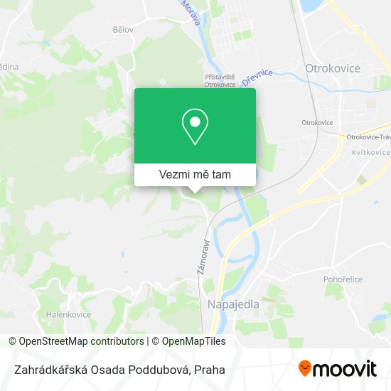 Zahrádkářská Osada Poddubová mapa