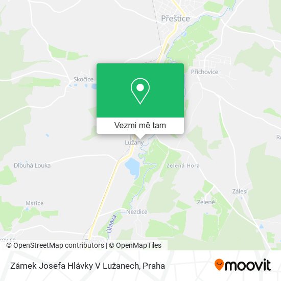 Zámek Josefa Hlávky V Lužanech mapa