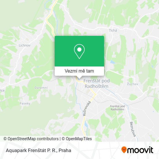 Aquapark Frenštát P. R. mapa