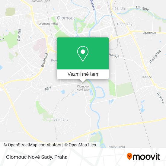 Olomouc-Nové Sady mapa