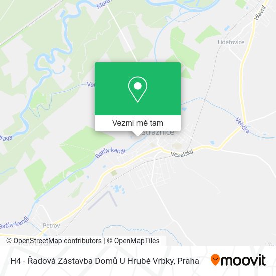 H4 - Řadová Zástavba Domů U Hrubé Vrbky mapa