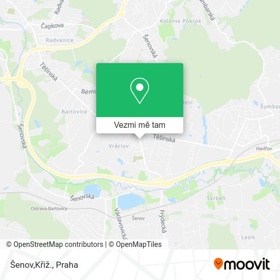 Šenov,Křiž. mapa