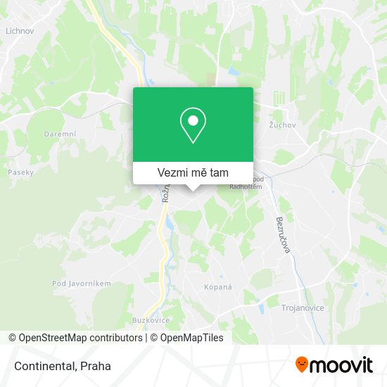 Continental mapa