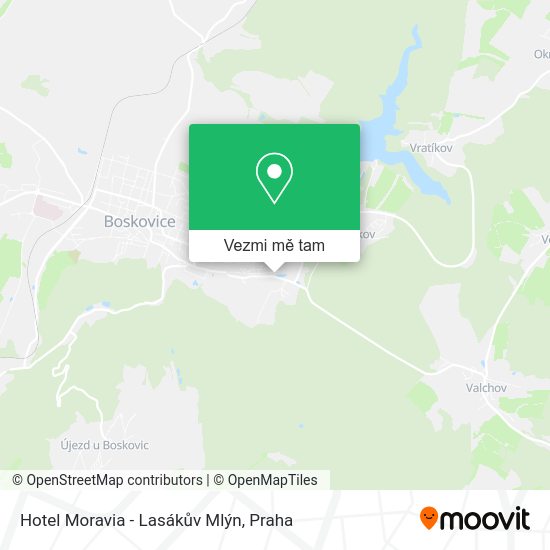 Hotel Moravia - Lasákův Mlýn mapa