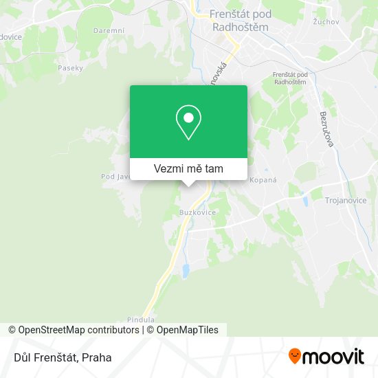 Důl Frenštát mapa