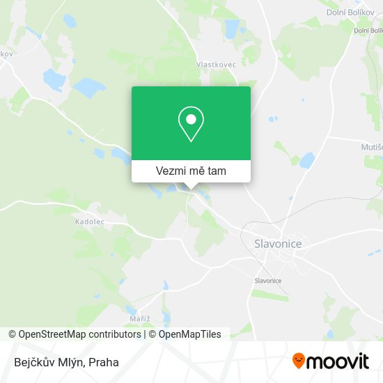 Bejčkův Mlýn mapa