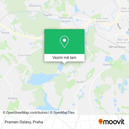 Pramen Oslavy mapa