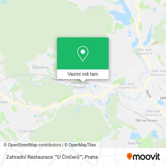 Zahradní Restaurace ""U Činčerů"" mapa