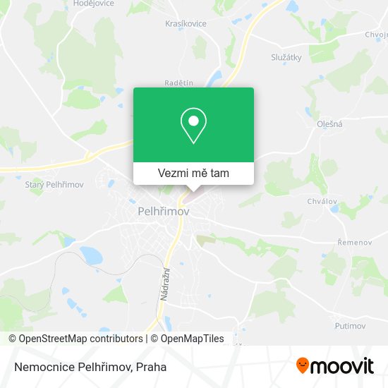 Nemocnice Pelhřimov mapa