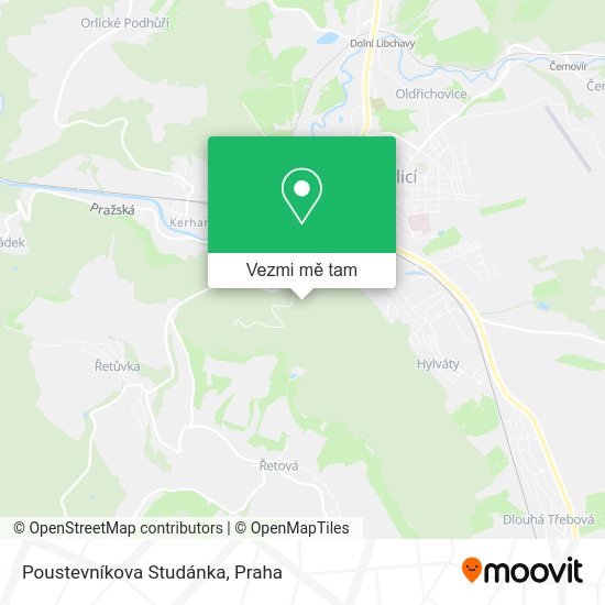 Poustevníkova Studánka mapa