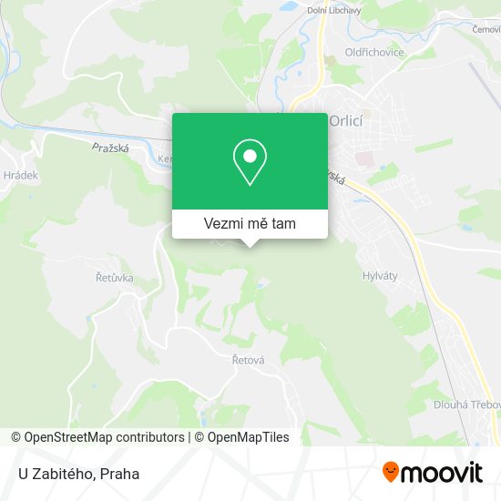 U Zabitého mapa