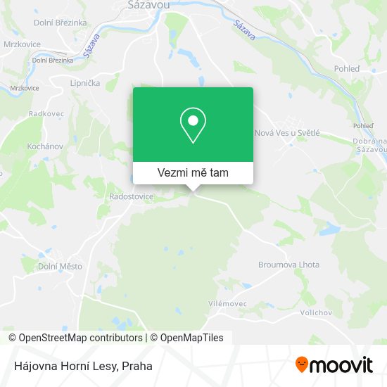 Hájovna Horní Lesy mapa