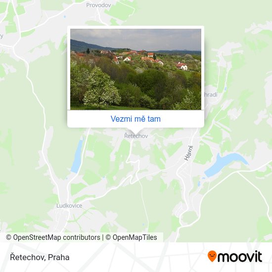 Řetechov mapa