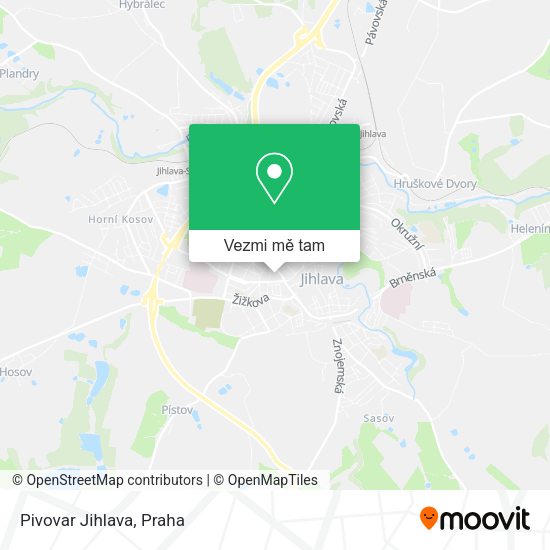 Pivovar Jihlava mapa