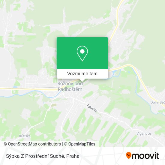 Sýpka Z Prostřední Suché mapa