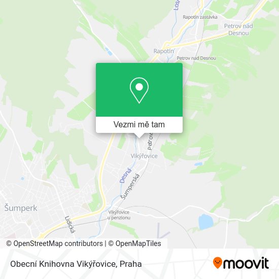 Obecní Knihovna Vikýřovice mapa