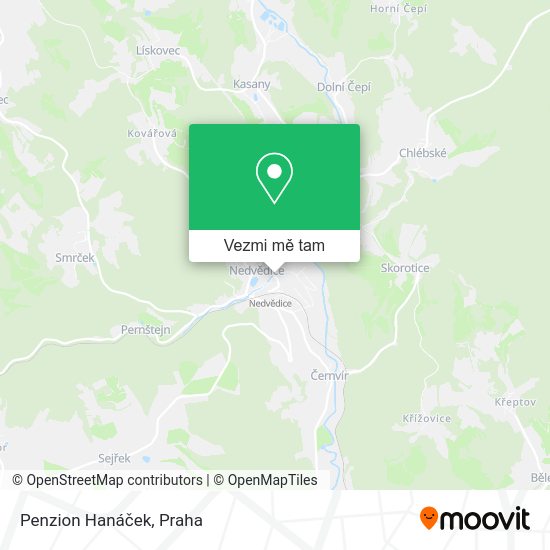Penzion Hanáček mapa