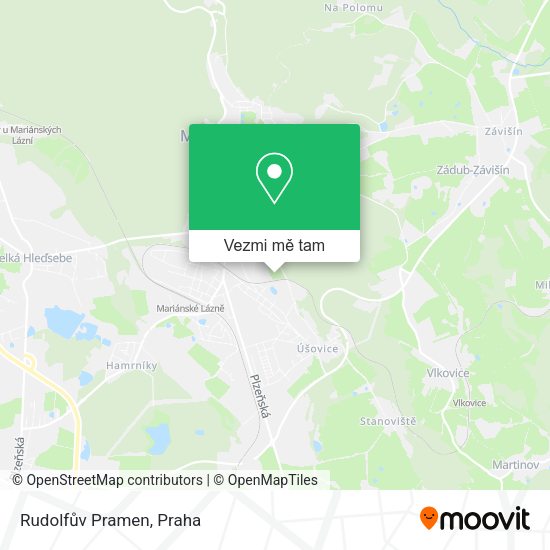 Rudolfův Pramen mapa